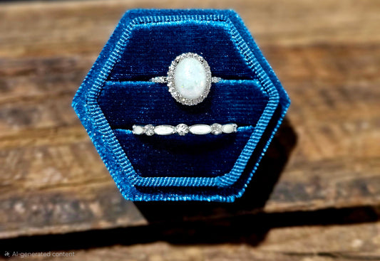 Vintage Halo & Marquise Band Set